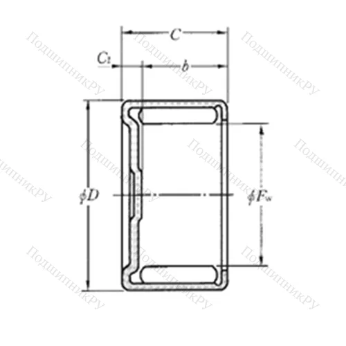 Подшипник игольчатый радиальный HCK 1015