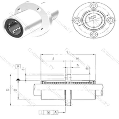 Подшипник шариковый линейный LMEFM 25UU от производителя  Samick