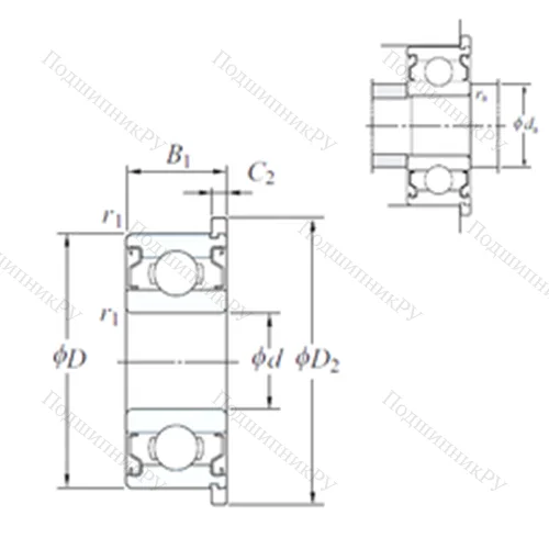 Подшипник шариковый радиальный WMLFN 5009 ZZ от производителя  KOYO