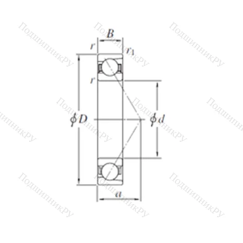 Подшипник шариковый радиально-упорный AC 7056B