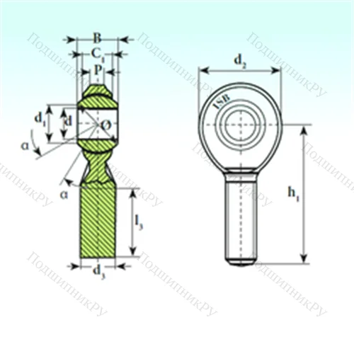 Подшипник скольжения сферический TSM.R 10 от производителя  ISB