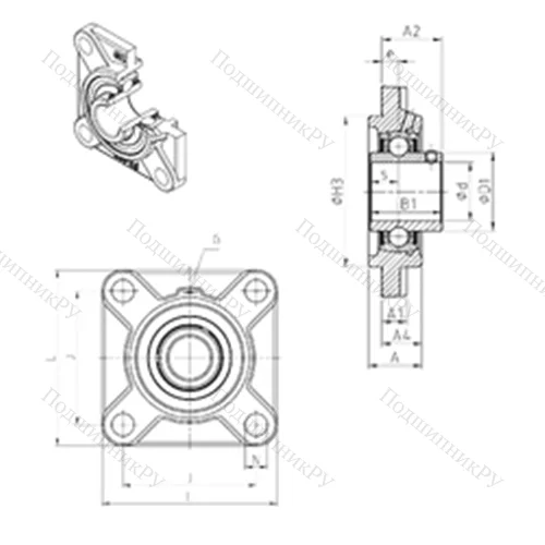Подшипниковый узел шариковый радиальный UCFS 308 от производителя  SNR