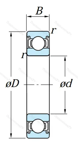 Шариковый однорядный подшипник 80122 (6022 ZZ) в Самаре