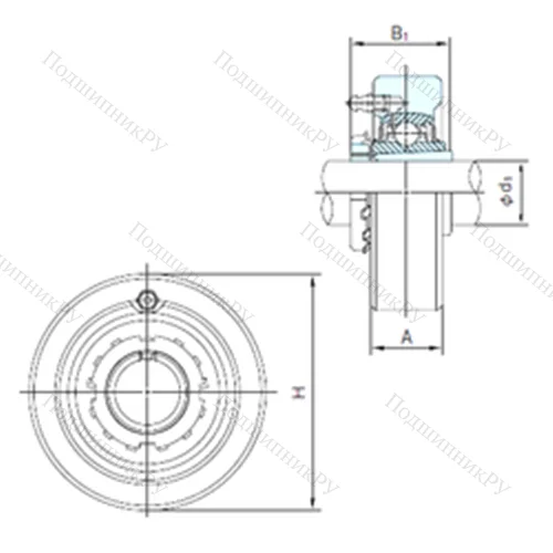 Подшипниковый узел шариковый радиальный UKC 305+H 2305 от производителя  NACHI
