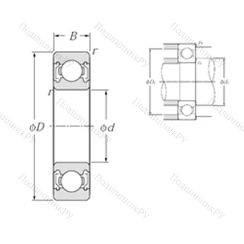 Подшипник шариковый радиальный 6902ZZ от производителя  NTN
