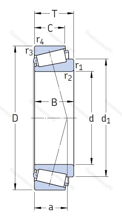 Конический роликовый подшипник 30306 J 2/Q от производителя  SKF