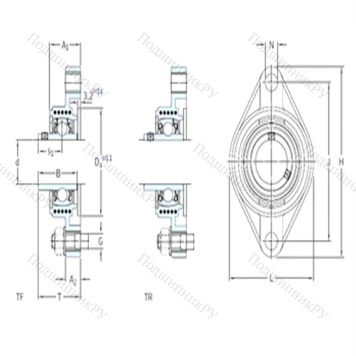 Подшипниковый узел шариковый радиальный FYTBK 30 TF от производителя  SKF