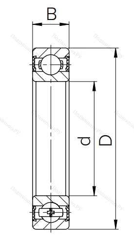 Шариковый однорядный подшипник 180306 (6306 2RS) в Самаре