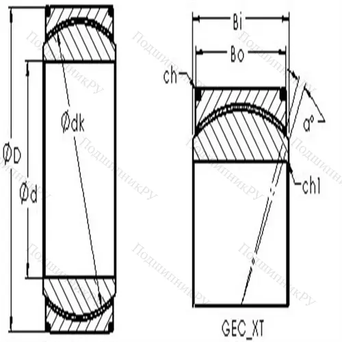 Подшипник скольжения сферический GEH 260XT