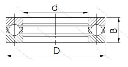 Упорный шариковый подшипник 8305 (51305) в Самаре