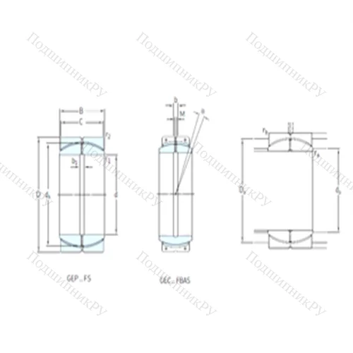 Подшипник скольжения сферический GEC 850FBAS от производителя  SKF