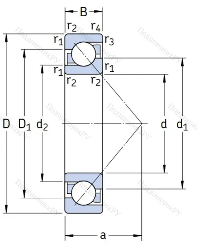 Однорядный шариковый подшипник 7316 BEP от производителя  SKF