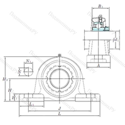 Подшипниковый узел шариковый радиальный UKP 215 от производителя  KOYO