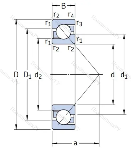 Однорядный шариковый подшипник 7315 BECBP от производителя  SKF
