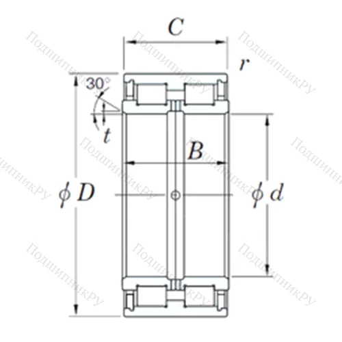 Подшипник роликовый радиальный DC 5064