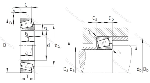Конический роликовый подшипник 32026 XP 5 от производителя  FAG