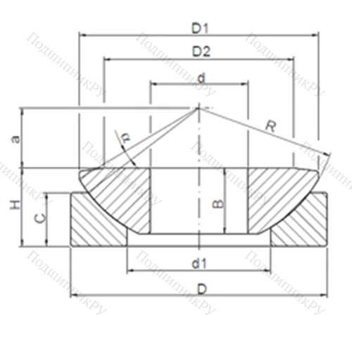Подшипник скольжения сферический GW 180 от производителя  CX