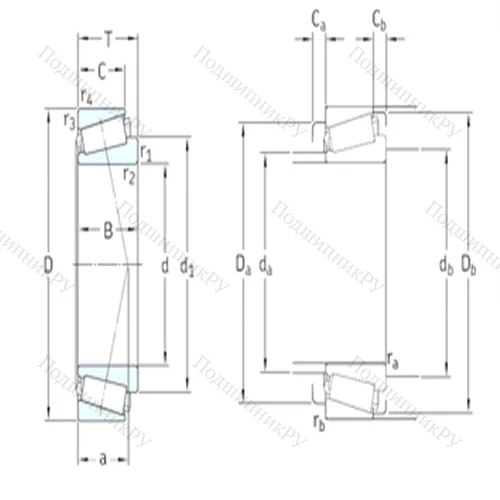 Подшипник роликовый радиально-упорный 32310BJ 2/QCL 7C