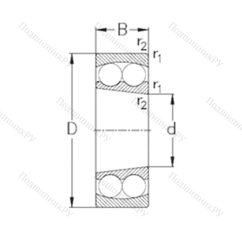 Подшипник шариковый радиальный самоцентрирующийся 1318-K от производителя  NKE