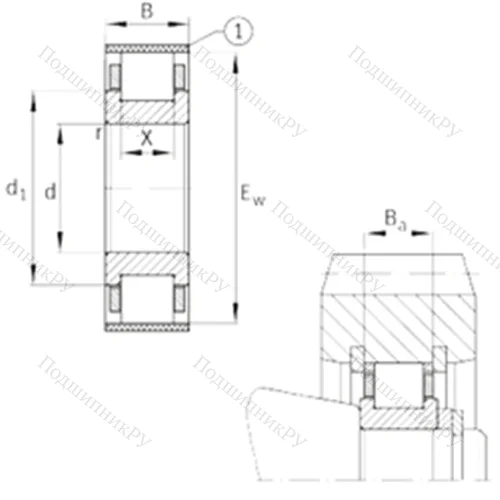 Подшипник роликовый радиальный RN 319-E-MPBX