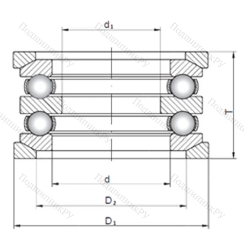 Подшипник шариковый упорный 54414U+U 414