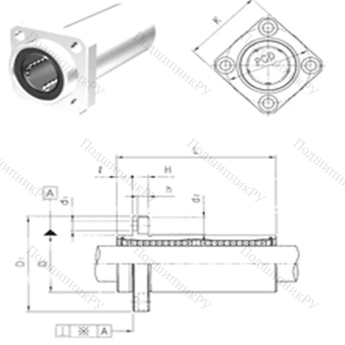 Подшипник шариковый линейный LMEKP 16LUU от производителя  Samick