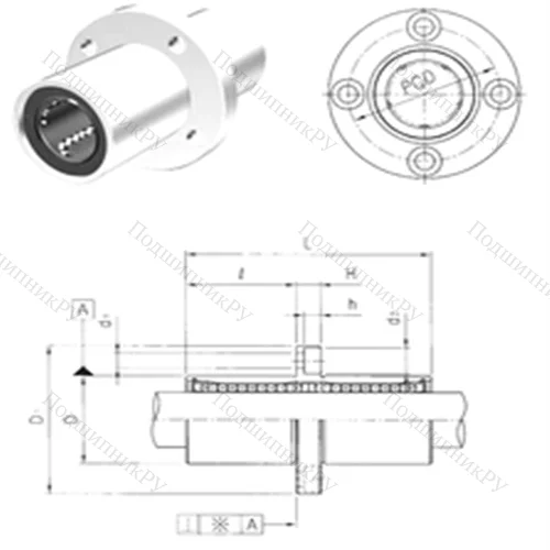 Подшипник шариковый линейный LMFM 25UU от производителя  Samick
