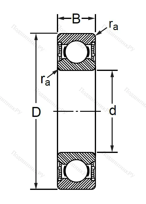 Шариковый однорядный подшипник 180203 A (6203 2RS) в Самаре