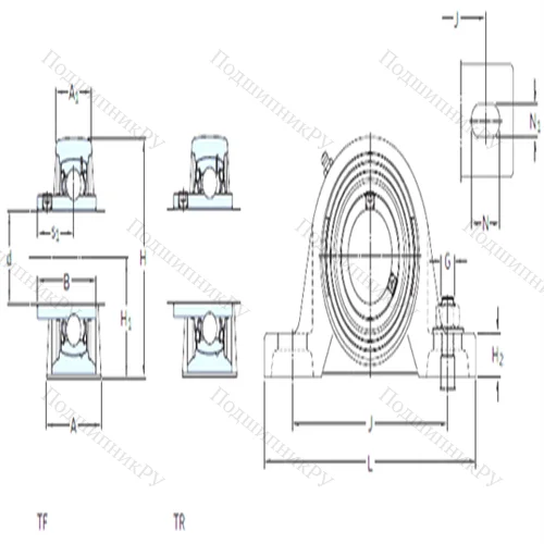 Подшипниковый узел шариковый радиальный SYJ 60 TF от производителя  SKF