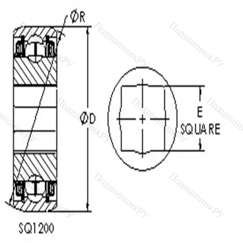 Подшипники шариковые радиальные с квадратным отверстием SQ 1209-104 от производителя  AST