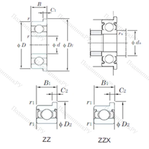 Подшипник шариковый радиальный WMLF 6012ZZ