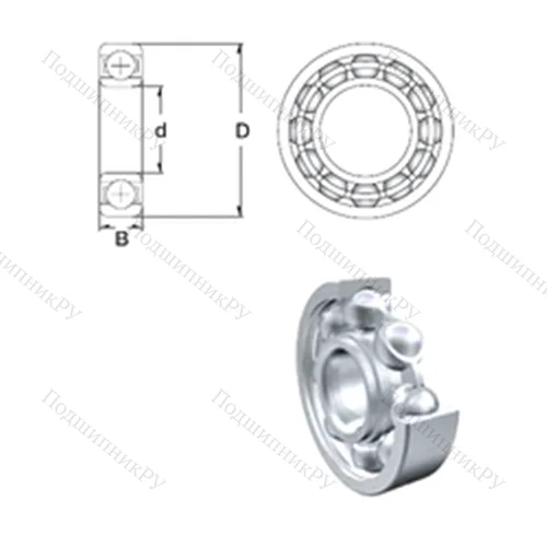 Подшипник шариковый радиальный 63802 от производителя  ZEN