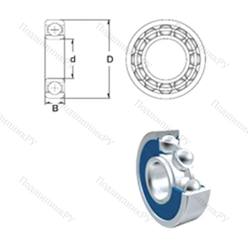 Подшипник шариковый радиальный 61812-2RS от производителя  ZEN