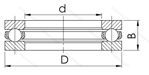 Упорный шариковый подшипник 8210 (51210) в Самаре