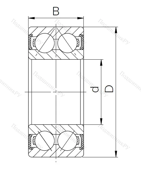Радиально-упорный шариковый подшипник 3056210 2RS (3210 2RS) в Самаре