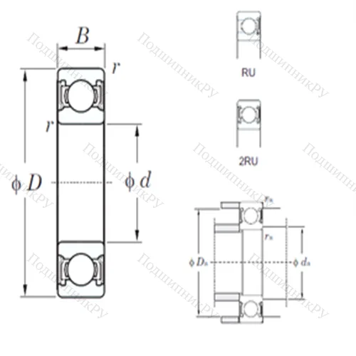 Подшипник шариковый радиальный 6915-2RU от производителя  KOYO