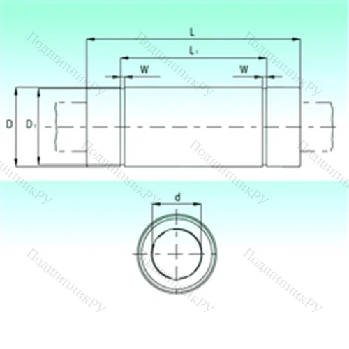 Подшипник шариковый линейный KBL 1257-PP от производителя  NBS