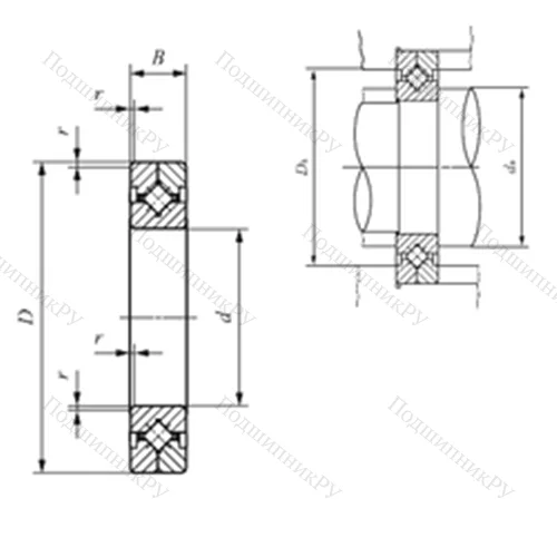 Подшипник роликовый упорно-радиальный с четырехточечным контактом CRBC 3010 от производителя  IKO