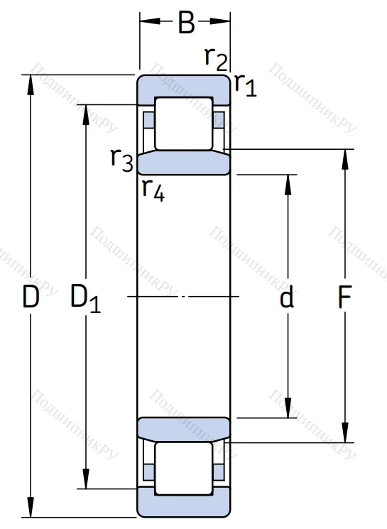 Роликовый цилиндрический подшипник NU 316 ECM/C 3 от производителя  SKF