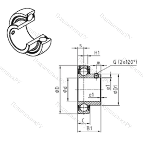 Подшипник шариковый радиальный US 202