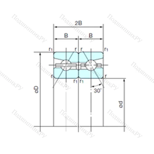 Подшипник шариковый радиально-упорный спаренный 140TAH 10DB