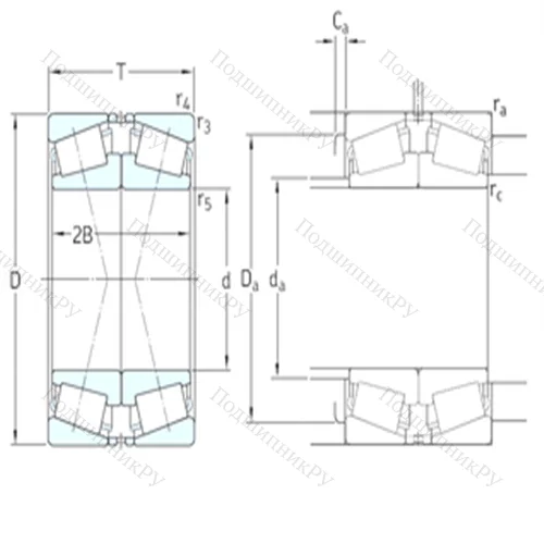 Подшипник роликовый радиально-упорный спаренный 32028X/DF от производителя  SKF