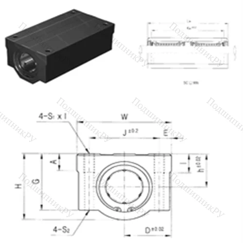 Подшипник шариковый линейный SC 10W-B от производителя  Samick