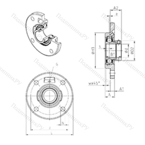 Подшипниковый узел шариковый радиальный ESFCE 204 от производителя  SNR