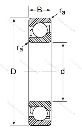 Радиально-упорный шариковый подшипник 7206 AC/DT (446206 Е ГОСТ) в Самаре
