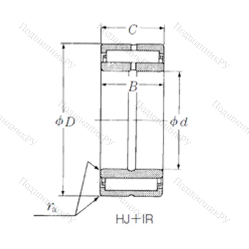 Подшипник игольчатый радиальный HJ-303920 + IR-253020 от производителя  NSK