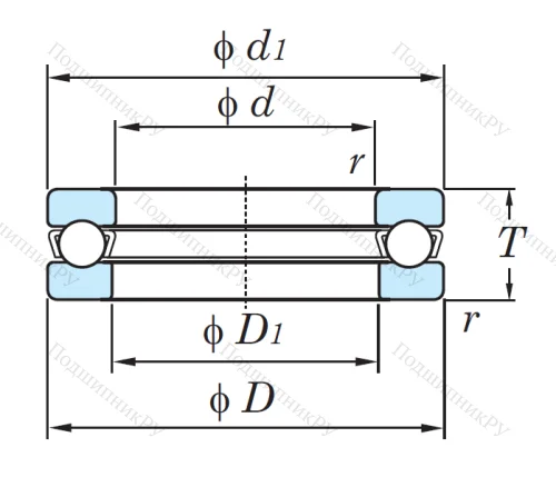 Упорный шариковый подшипник 51307 от производителя  KOYO