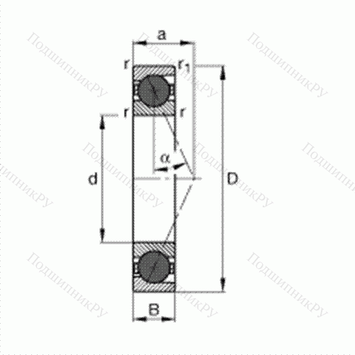 Подшипник шпиндельный HCB 71915-E-T-P 4S от производителя  FAG Подшипник шпиндельный HCB 71915-E-T-P 4S от производителя  FAG
