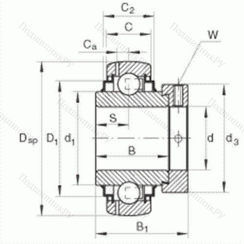 Подшипник шариковый закрепляемый GE 80-KRR-B от производителя  INA Подшипник шариковый закрепляемый GE 80-KRR-B от производителя  INA