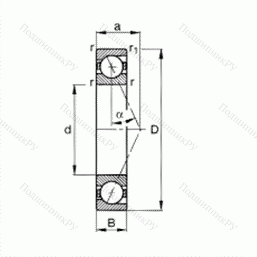 Подшипник шпиндельный B 7202-E-T-P 4S от производителя  FAG Подшипник шпиндельный B 7202-E-T-P 4S от производителя  FAG